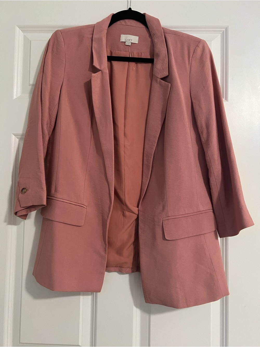 LOFT Dusty Rose Open-Front Blazer